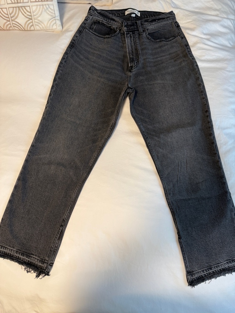 Abercrombie & Fitch Washed Black Cropped Jeans